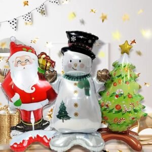 3pcs Grandes Globos de Papel de Aluminio Navideños de 1.20cm de alto