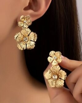 Pendientes de Gota Elegantes con Flor