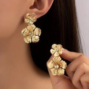 Pendientes de Gota Elegantes con Flor