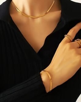 Conjunto de Collar y Pulsera de Cadena Serpiente