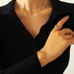 Conjunto de Collar y Pulsera de Cadena Serpiente