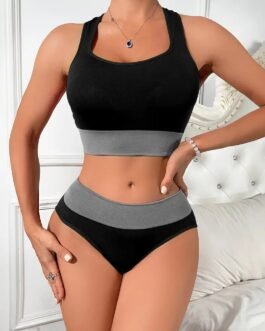 Conjunto de Lencería de Dos Piezas para Mujer - Otoño/Invierno