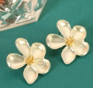 Aretes Flores En Blanco