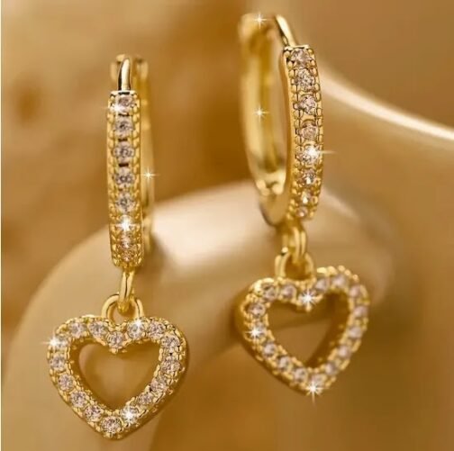 Aretes De Corazón Brillante