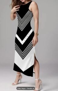 Vestido Sin Mangas Con Estampado ArtĂstico - Talla M