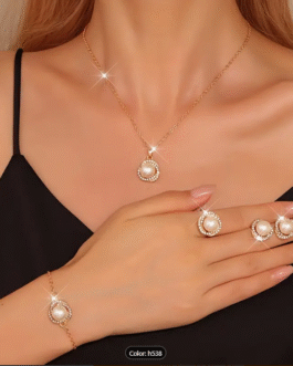 4 Piezas De Conjunto De Joyería De Perlas