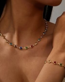 Collar Y Pulsera De Corazones