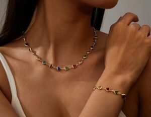 Collar Y Pulsera De Corazones