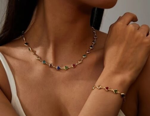 Collar Y Pulsera De Corazones