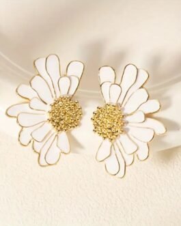 Arete Flor Grande Blanco